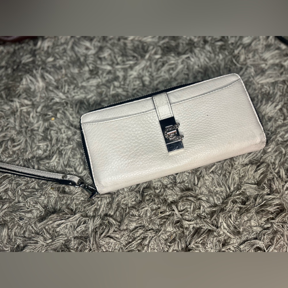 Danier White Leather Wristlet Wallet